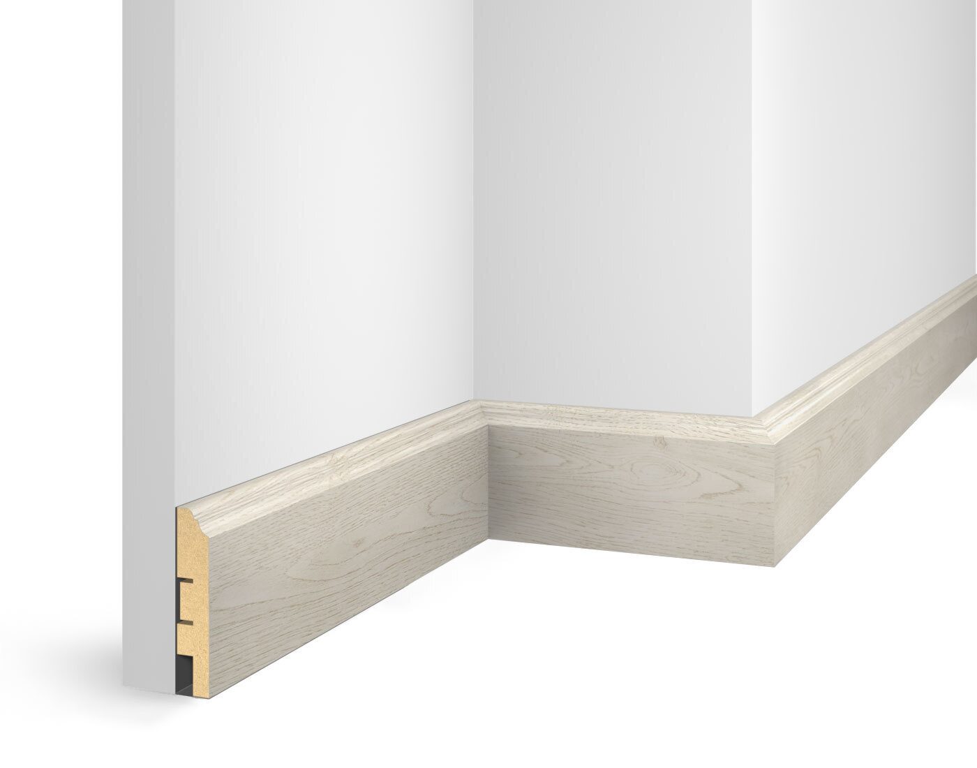 Плинтус МДФ ламинированный Cosca Decor NanoFlex EP07 Дуб Перламутровый 2400×80×16